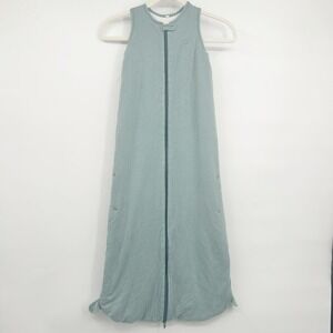 MORI Kids Ribbed Front Zip Organic Bamboo Cotton 1.5 TOG Sleep Sack Blue 2-4Y